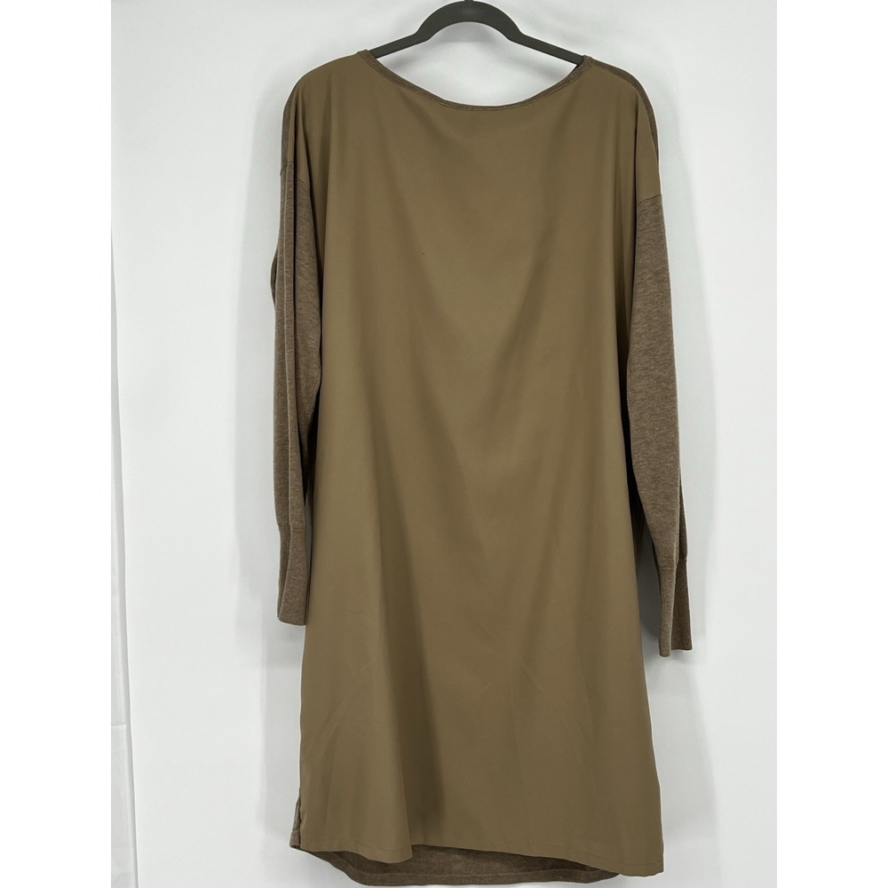 Lauren Ralph Lauren Women Size XL Twill-Front Sweater Dress Minimalist Quiet Lux